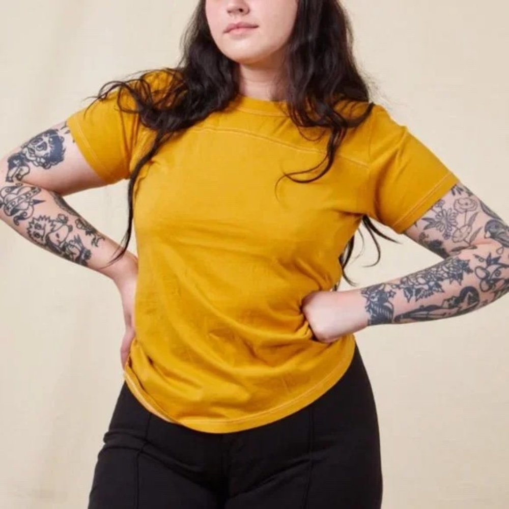 Big Bud Press Jr. Varsity Tee, Mustard Yellow, XS